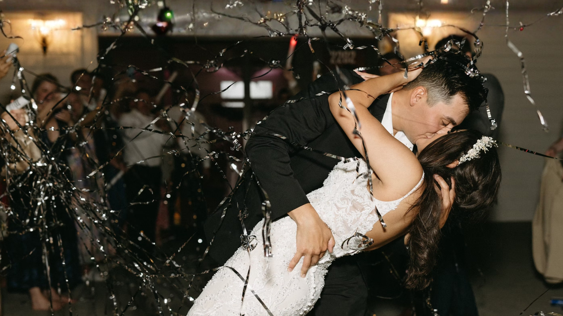 wedding reception bride and groom kiss catering in NW Arkansas wedding reception bride and groom kiss catering in NW Arkansas